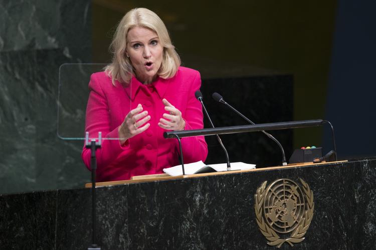 Taletid. Danmarks statsminister, Helle Thorning-Schmidt, talte i nat ved FN's generalforsamling i New York. 