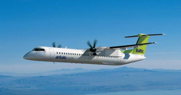tomotoret. På ruten København-Riga klarer Air Baltic sig med propelfly. Foto: Air Baltic 