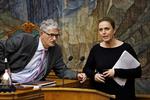 Folketingets formand Mogens Lykketoft og justitsminister Karen Hækkerup. 