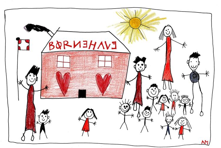 Visioner. Skaber politikerne en ny og velfungerende generation af børn, skaber de et nyt og velfungerende samfund. Tegning: Anne-Marie Steen Petersen 