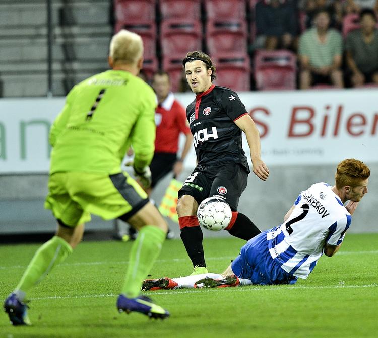 LANDSHOLDSSPILLER. Fra 2009 til 2012 spillede FCM-forsvareren Erik Sviatchenko (i midten) 19 landskampe på de danske ungdomslandshold fra U18 til U21. 
