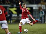 Talentfuld. AaB’s midtbanemand Nicolaj Thomsen er en af de mange unge interessante spillere på det danske U21-hold. 