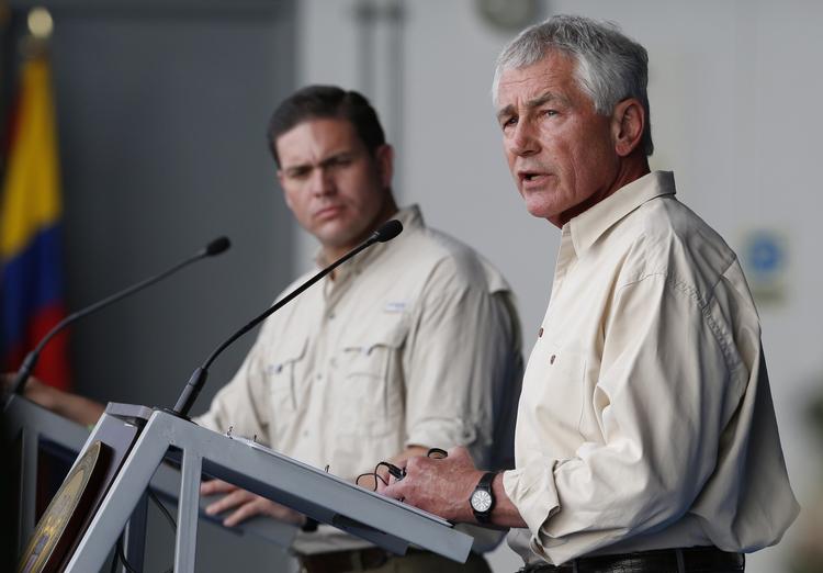 Hagel. Den amerikanske forsvarsminister Chuck Hagel sagde i går, at kampen om Kobane udgør et »meget svært problem«. 