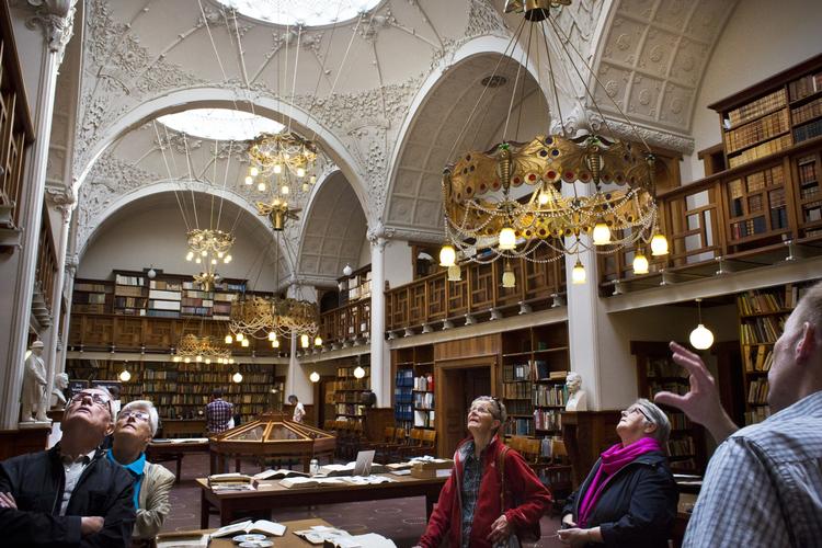 Art-nouveau. Borgere i Erhvervsarkivet i Aarhus kan ikke længere granske gamle dokumenter i Kampmanns læsesal. 
