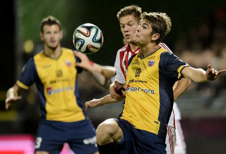 KAMP. Hjemmeholdet fra Aalborg fik dog udlignet Quincy Antipas’ føringsmål, hvilket selvfølgelig ærgrede Hobro-træner Jonas Dal. 