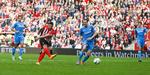 Scoring. Southampton's Graziano Pelle scorer sit andet mål mod Sunderland. 