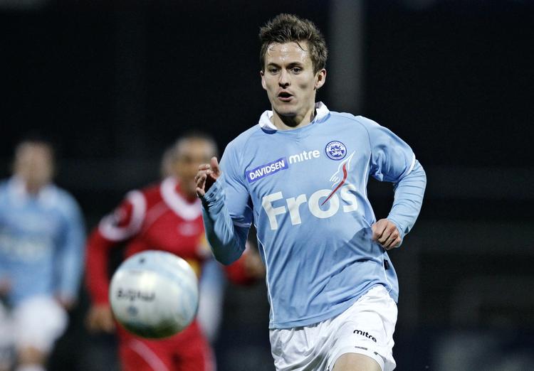 Målfarlig. IFK Göteborg-spilleren Lasse Vibe fører den svenske målscorertabel. Her er han i trøjen for Sønderjyske. 