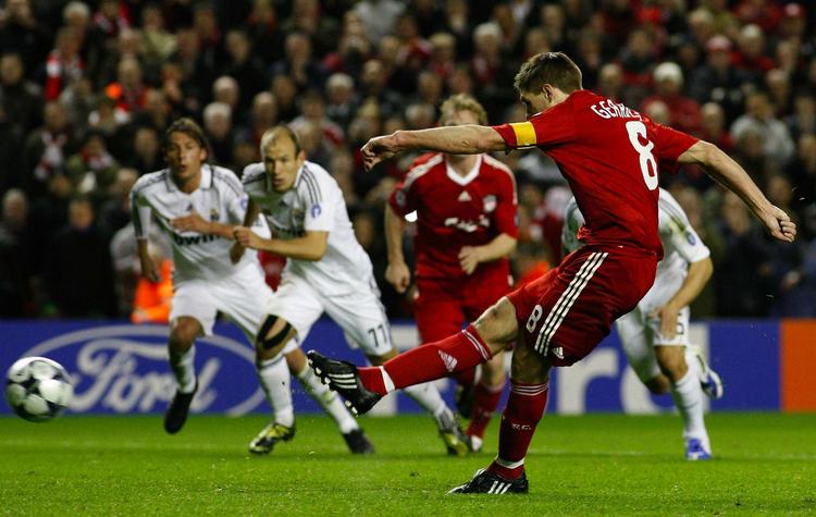2009. Da Liverpool senest var med i Champiins League scorede Steven Gerrard to gange mod Real Madrid i ottendedelsfinalen på Anfield. 