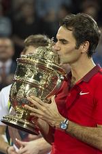 ambitioner. Roger Federer vandt søndag finalen i Swiss Open efter sejr over belgieren David Goffin. 