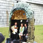 Afsløring. Bjørn Nørgaard skulptur 'Busstop' bliver indviet af Marianne Jelved i Beijing. 