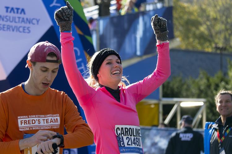 TILFREDS. 'Jeg troede, jeg skulle dø', sagde Caroline Wozniacki i spøg, da hun havde gennemført New York City Marathon. 