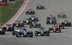 STARTEN. Kevin Magnussen startede som nummer 7, overhalede straks en konkurrent, men endte som nummer 8 i Austin. 