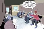 Rapport. Alt for mange oplever ulighed i det danske sygehusvæsen. Tegning: Anne-Marie Steen Petersen 