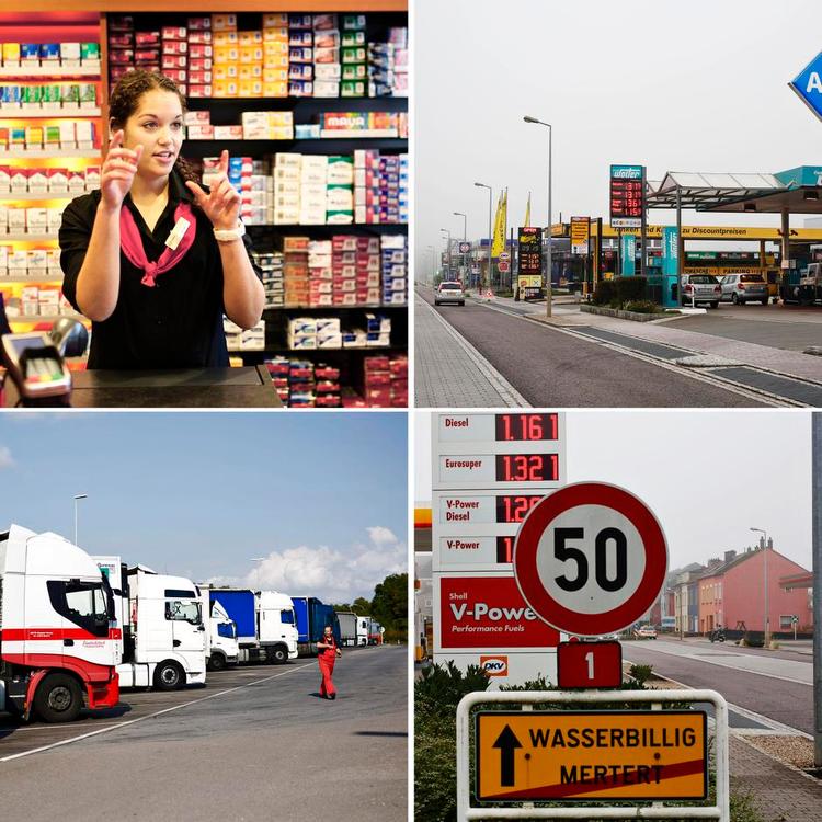 Billig. Annika Krein pendler fra Tyskland til Luxembourg for at sælge billig benzin og tobak i grænsebyen Wasserbillig. Men højere skatter truer om hjørnet. 