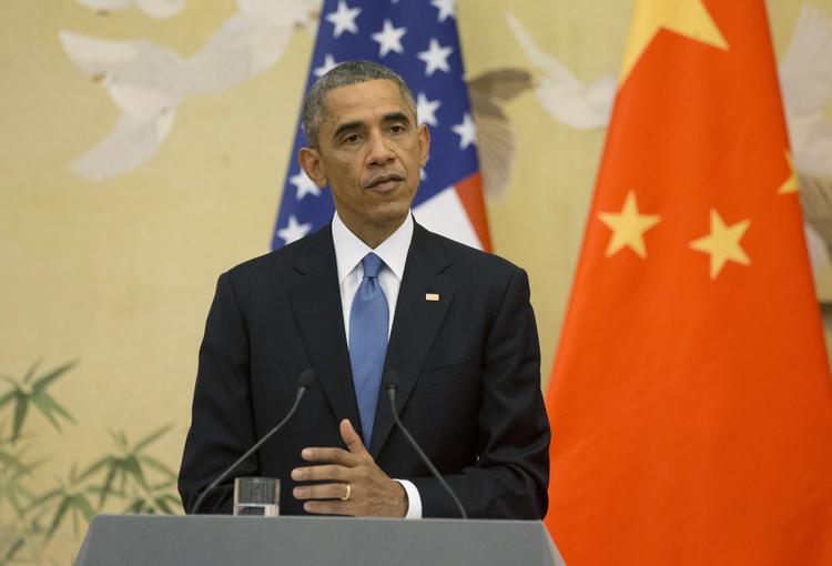 Klimaaftale. USA's præsident Barack Obama ved et fælles pressemøde med Kinas præsident  Xi Jinping. 