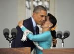 Møde. Barack Obama holdt pressemøde i Aung San Suu Kyis eget hjem i Yangon. 