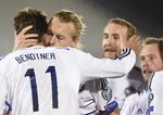 ENDELIG. Efter seks landskampe uden scoringer var Nicklas Bendtner tilbage og det endda med to mål, lige som inden seneste kamp, da han scorede to gange mod Italien. 