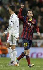 Klubkamp. Der er altid udsolgt, når Real og Ronaldo (tv) møer Messi og Barcelona. 