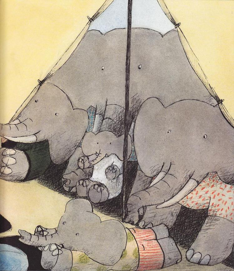 Elefanttelt. Hvor mange elefanter kan der være i et telt? Nu er det sidste bind i serien om elefantungen Carl udkommet. 