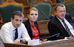 Valgprofiler. Venstres Kristian Jensen, Inger Støjberg og formand Lars Løkke Rasmussen i folketingsssalen. Partiet beskyldes for at lurepasse, når det gælder selskabsskatten. 