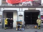 Udbrændt. En brand har i nat beskadigede store dele af det københavnske teater Sort/Hvid. Omfanget af skaderne vides ikke endnu. 