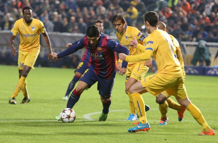 Omsider. I sin femte kamp for Barcelona fik Luis Suarez scoret. 