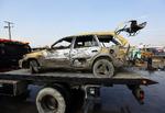Terror. Et udbombet køretøj efter et bombeangreb på en britisk ambassadekonvoj i Kabul i dag. 