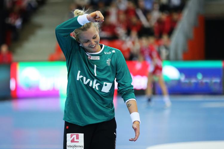 tilfreds. Sandra Toft havde flere store redninger i kampen mod Norge. 