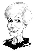 image. Hun har - med den måbende offentlighed som med- og måske oftere modspiller - skabt og inkarneret en kvindelig gestalt. Tegning: Anne-Marie Steen Petersen 