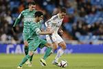 pokalsejr. Javier Hernández (th) kom på måltavlen for Real Madrid i pokal kampen mod Cornella. 
