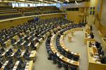Det var forventet, at den borgerlige opposition samlet i Alliansen og partiet Sverigedemokraterna ville stemme imod forslaget, der netop har været til afstemning i den svenske Riksdag, der her ses. 