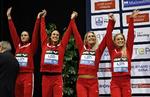 VERDENSMESTRE. Med 1.44,04 min. var Mie Ø. Nielsen, Rikke Møller Pedersen, Jeanette Ottesen og Pernille Blume hurtigere end den tid, der gav EM-guld sidste år. 