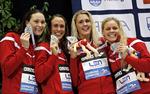 VERDENSMESTRE. Mie Ø. Nielsen, Rikke Møller Pedersen, Jeanette Otteen og Pernille Blume er stadig både europa- og verdensmestre i holdmedley, både i 4x50 og 4x100 meter. 