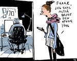 Reform. Peter Leineweber har et konkret forslag til en forbedring af gymnasiet: »Nedlæg AT-eksamen. Før de fleste timer tilbage til fagene igen og styrk fagligheden. Afslut SRP med et mundtligt forsvar for den opgave, som eleven selv har skrevet«. Tegning: Mette Dreyer 