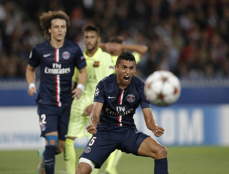VIGTIG. I den første kamp i Paris vandt PSG til stor begejstring for Marquinhos 3-2 over Barcelona, og Barcelona skal vinde i aften for at overtage førstepladsen. 