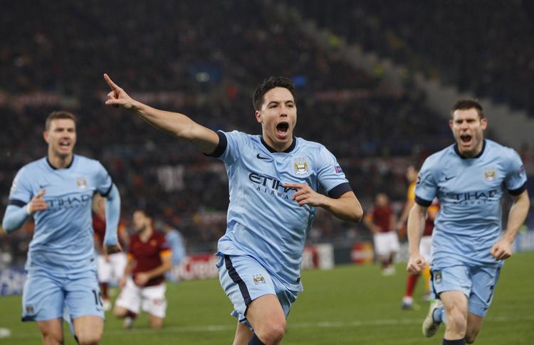 0-1. Efter en time var Manchester City på kurs mod ottendedelsfinalerne efter scoringen af Samir Nasri. 