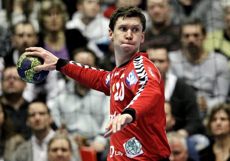 MÅL. Efter en redning kastede Nicklas Landin bolden i Füchse Berlins tomme mål i dagens Bundesligakamp. 