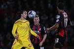 Mål. Liverpools Lazar Markovic (til venster) header mod AFC Bournemouth. 