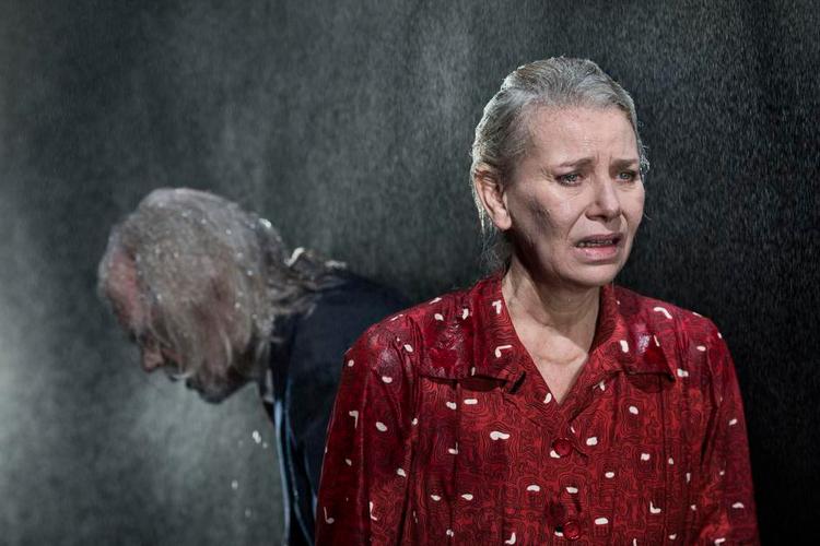 Prygl. Kirsten Olesen og Anders Hove giver hinanden verbale prygl i 'Den som falder', så det er en ren fornøjelse. 
