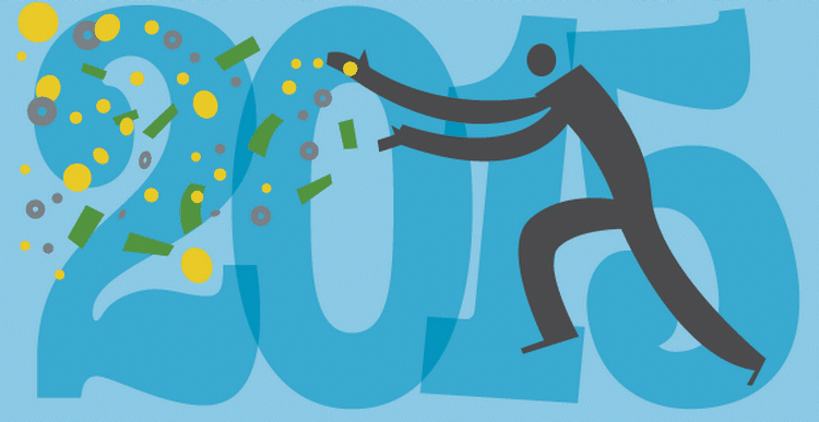 PENGE. Der er - ikke overraskende - penge at spare, når man går sin daglige økonomi igennem ved årsskiftet. Tegning: Jens Mørch 