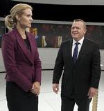 hip-som-hap. Var der valg i morgen, ville 39 procent foretrække, at Thorning fortsatte som landets leder, mens 34 procent ville pege på Løkke, viser måling. 