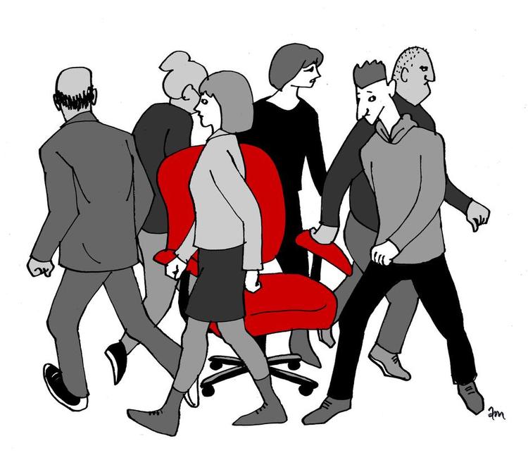 Ledelse. Hvordan er strukturen, og hvem laver hvad? Der er brug for klarhed. Tegning: Anne-Marie Steen Petersen 