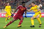 stortalent. Divock Origi (midt) har været udlejet af Liverpool, siden klubben købte ham. Her optræder han på det belgiske landshold mod Wales. 