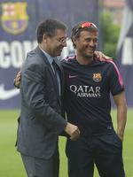 Krise. Præsident Josep Maria Bartomeu (tv) og træner Luis Enrique (th) har rigeligt at se til i øjeblikket. 