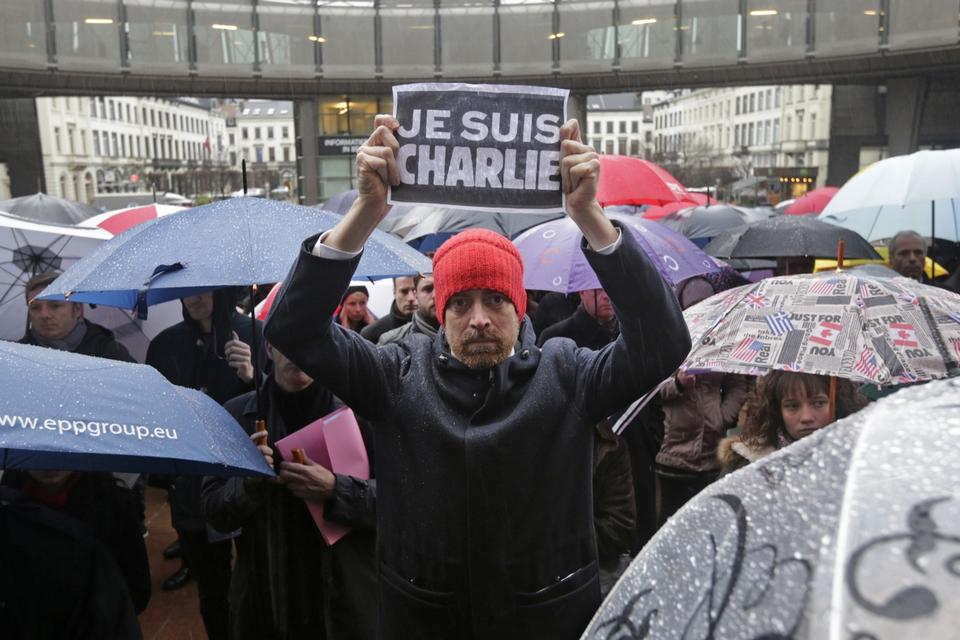 Foran EU-parlamentet, Bruxelles. 