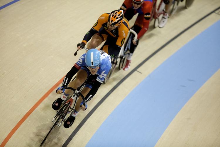 føring. Alex Rasmussen i anden position under de danske mesterskaber i omnium. 