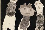 Jean Dubuffet (1901-85). Art brut – brutal kunst – kalder man den form for billeder, Jean Dubuffet efterlod sig. Ligesom Cobra-kunstnerne gjorde denne franskmand brug af de udtryksformer, som endnu ikke nød anerkendelse. I denne kollage kan man især mærke inspirationen fra den slags billeder, som børn kan frembringe. 