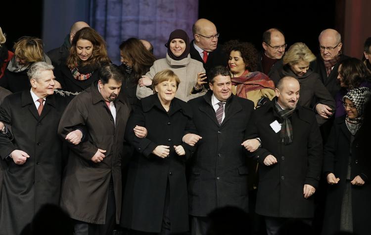 TALE. »Vi vil ikke tillade, at vores tro misbruges«, sagde Merkel i talen. 