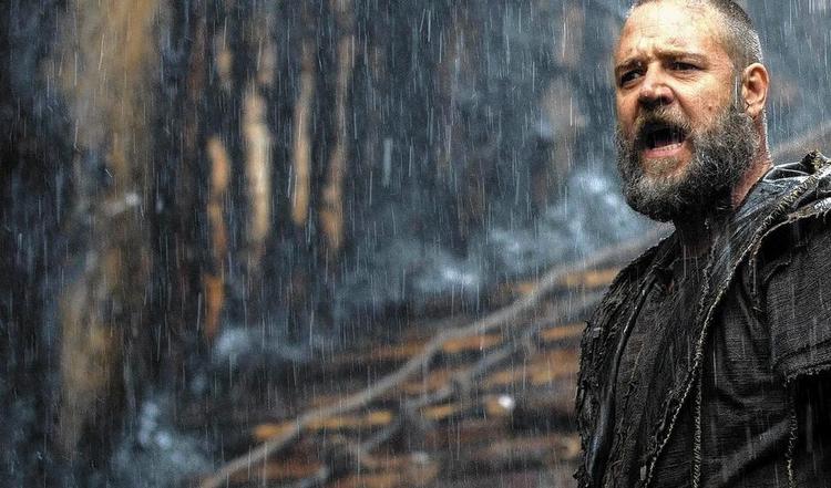 Regn. Her ses Russel Crowe i 'Noah' fra 2013. 