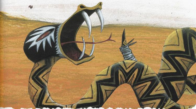 Brasilianske Ana Maria Machado, der er Latinamerikas svar på Astrid Lindgren, har begået bogen om giftslangen, græsarten og frøen, mens hendes landsmand Roger Mello med detaljerigdom fortæller om fjeren, der prøver at finde den krop, den hører til. 